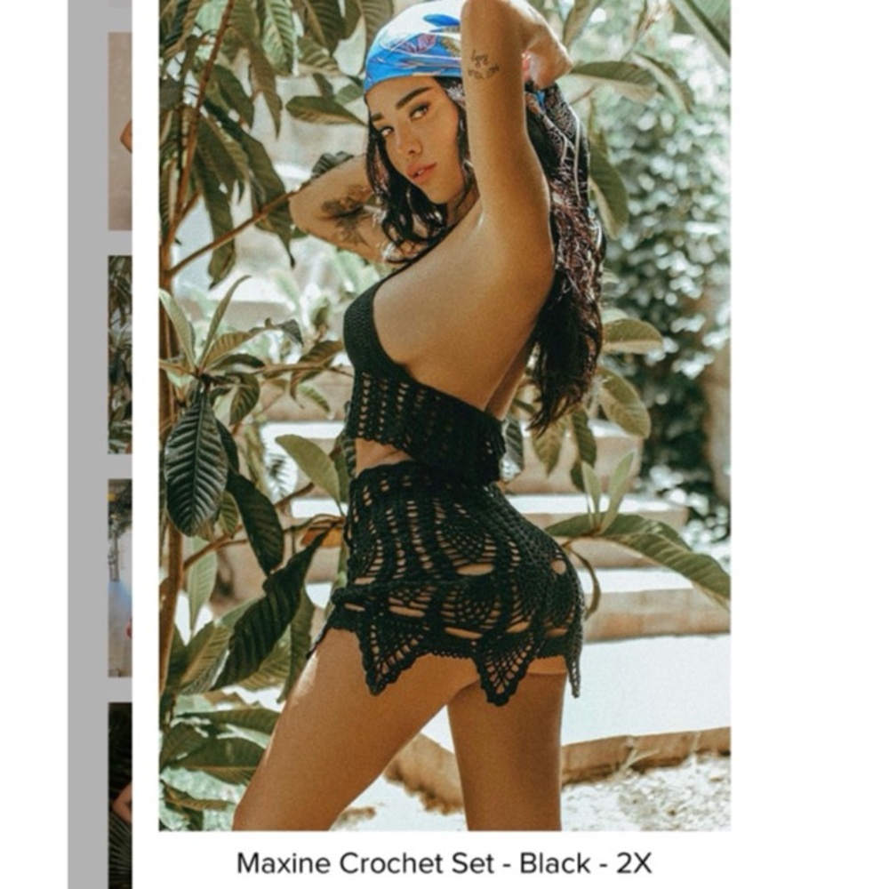 Fashionnova black crochet Two Piece Set Size 3x